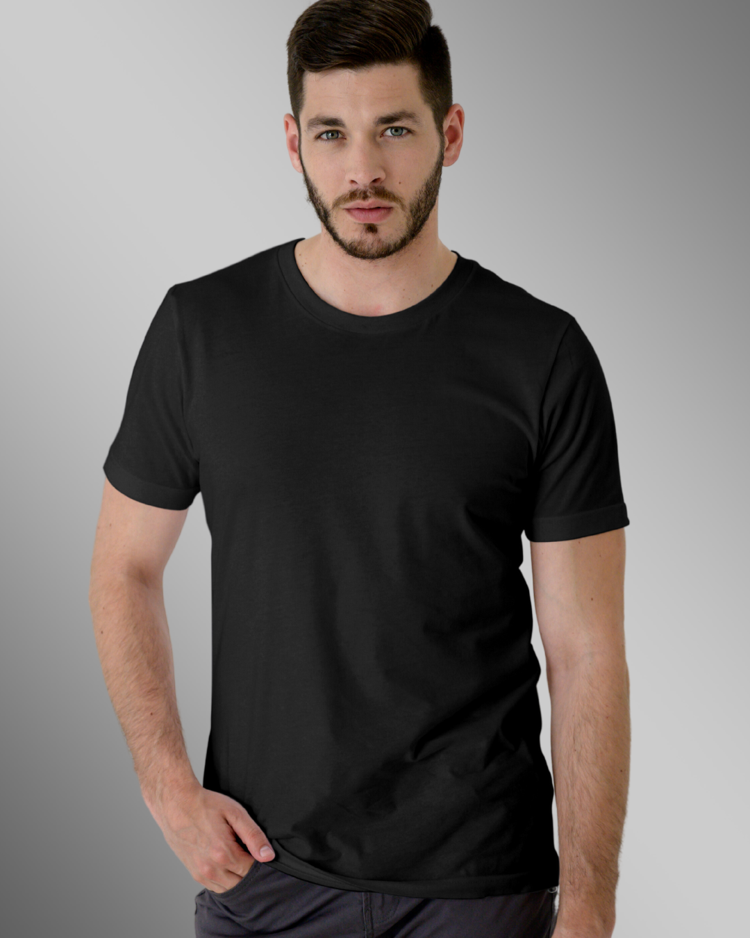 Black Plain T Shirt For Men