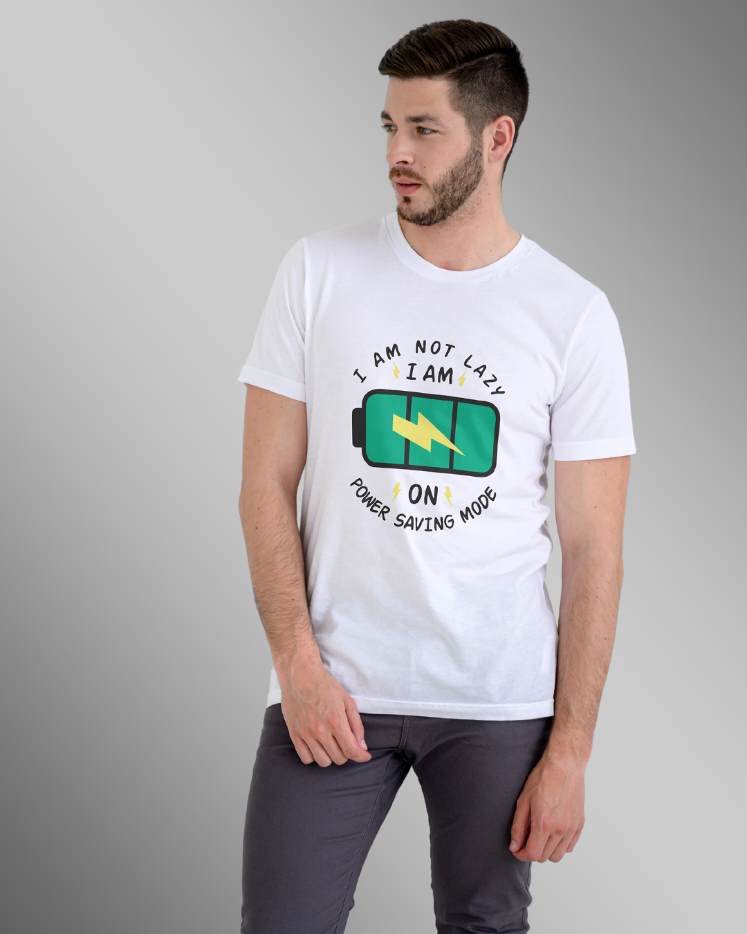 I'm not lazy i'm on power saving mode - T Shirt For Men