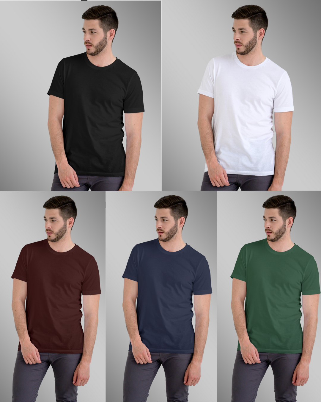 Pack of 5 Plain Tees