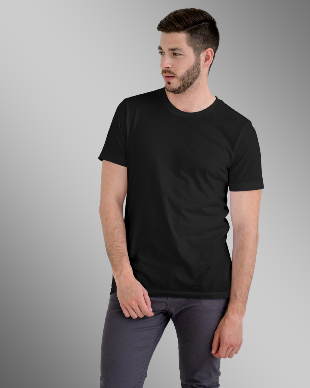 Black Plain T Shirt For Men