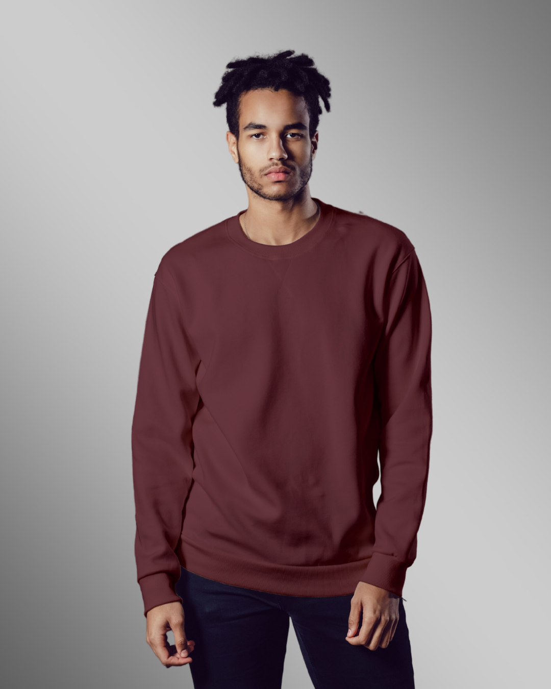 Burgundy Plain-Sweatshirts for Men