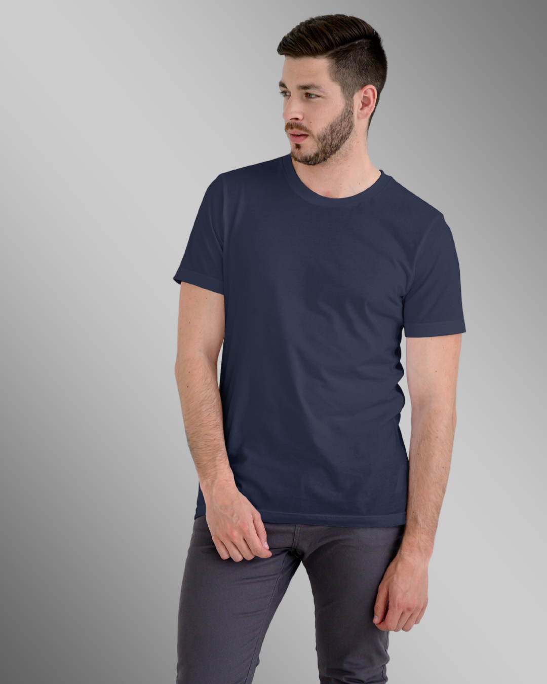 Navy Blue- Plain T Shirt For Men