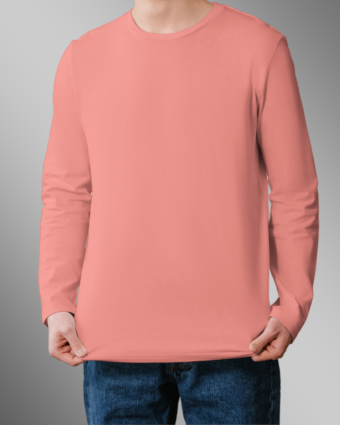 Pink -Full Sleeve T Shirt For Men