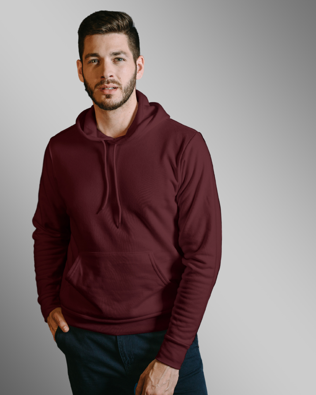 Burgundy Plain - Hoodies for Men