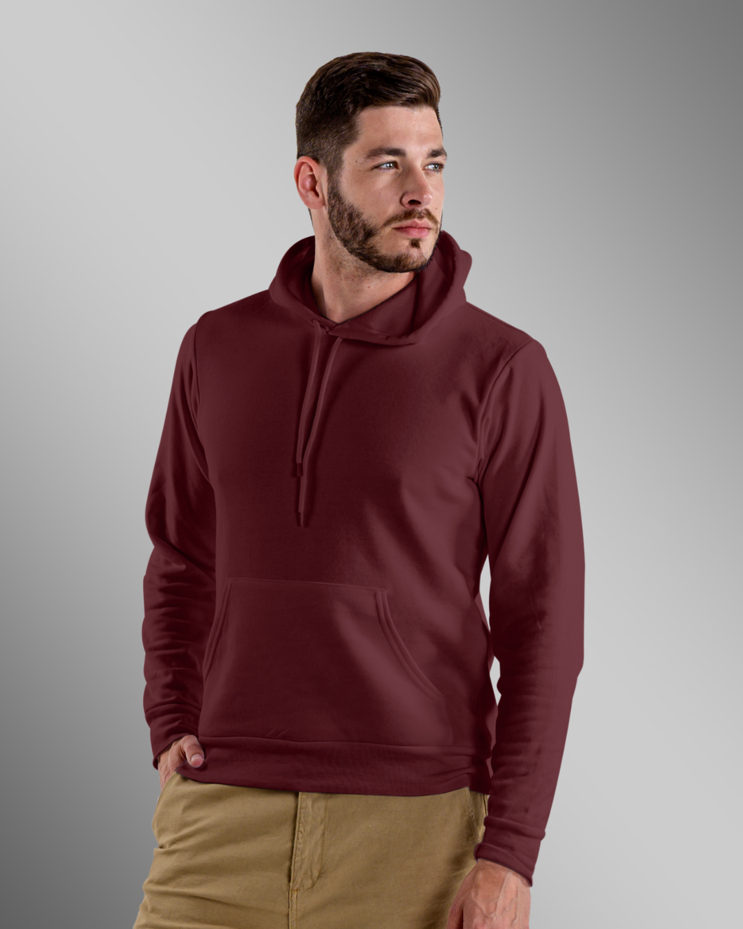 Burgundy Plain - Hoodies for Men